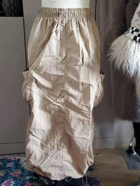 Love Tree Beige Utility Drawstring Skirt